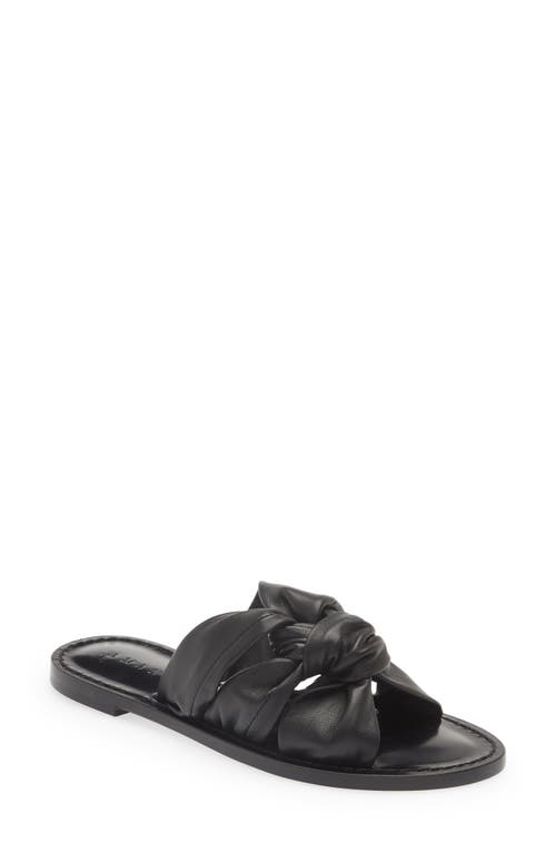 AMANU Style 20 Hermanus Knotted Leather Slide Sandal in Black