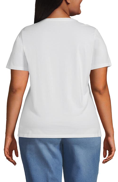 Shop Lands' End Plus Size Relaxed Supima Cotton V-neck T-shirt In White