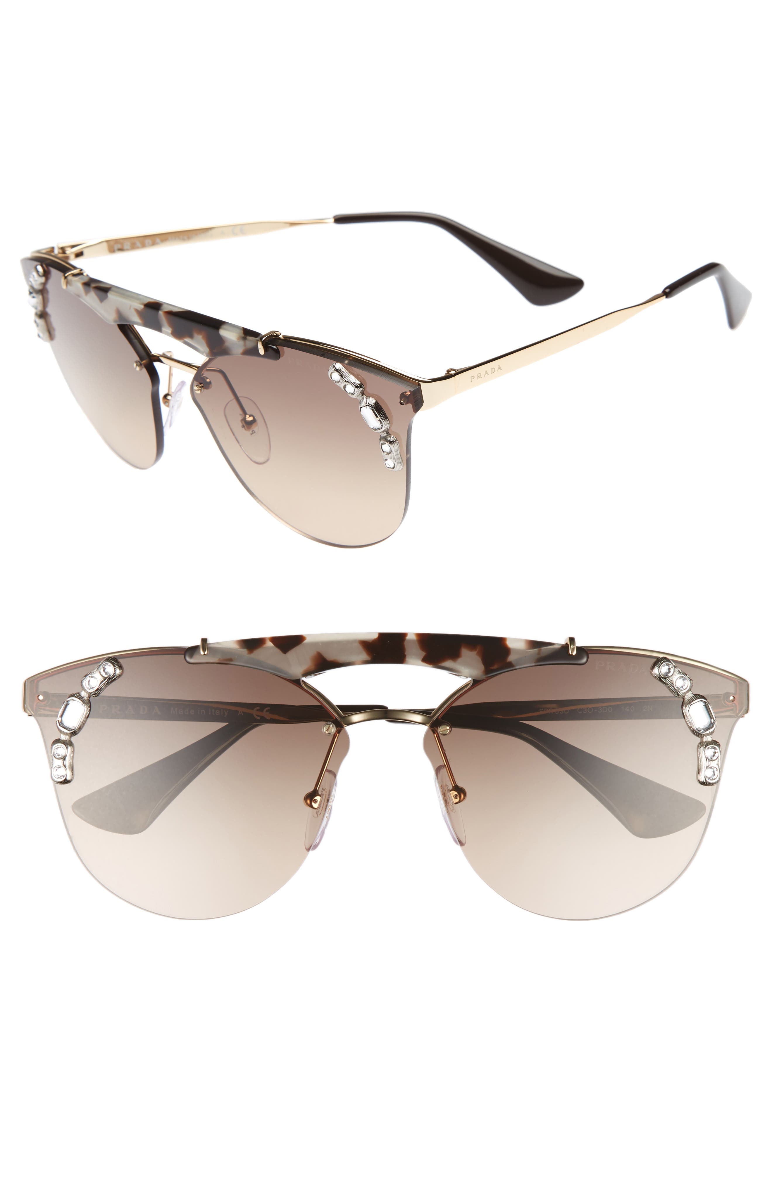 Prada 53mm Embellished Rimless Sunglasses Nordstrom