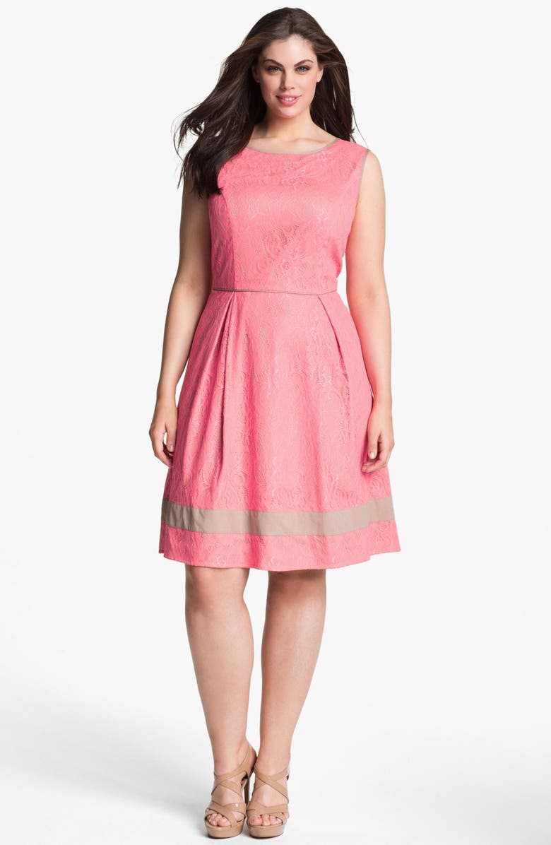 Jessica Simpson Lace Fit & Flare Dress (Plus Size) | Nordstrom