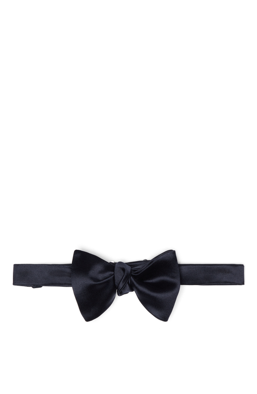 Shop Brunello Cucinelli Cotton And Silk Satin Bow Tie In Night