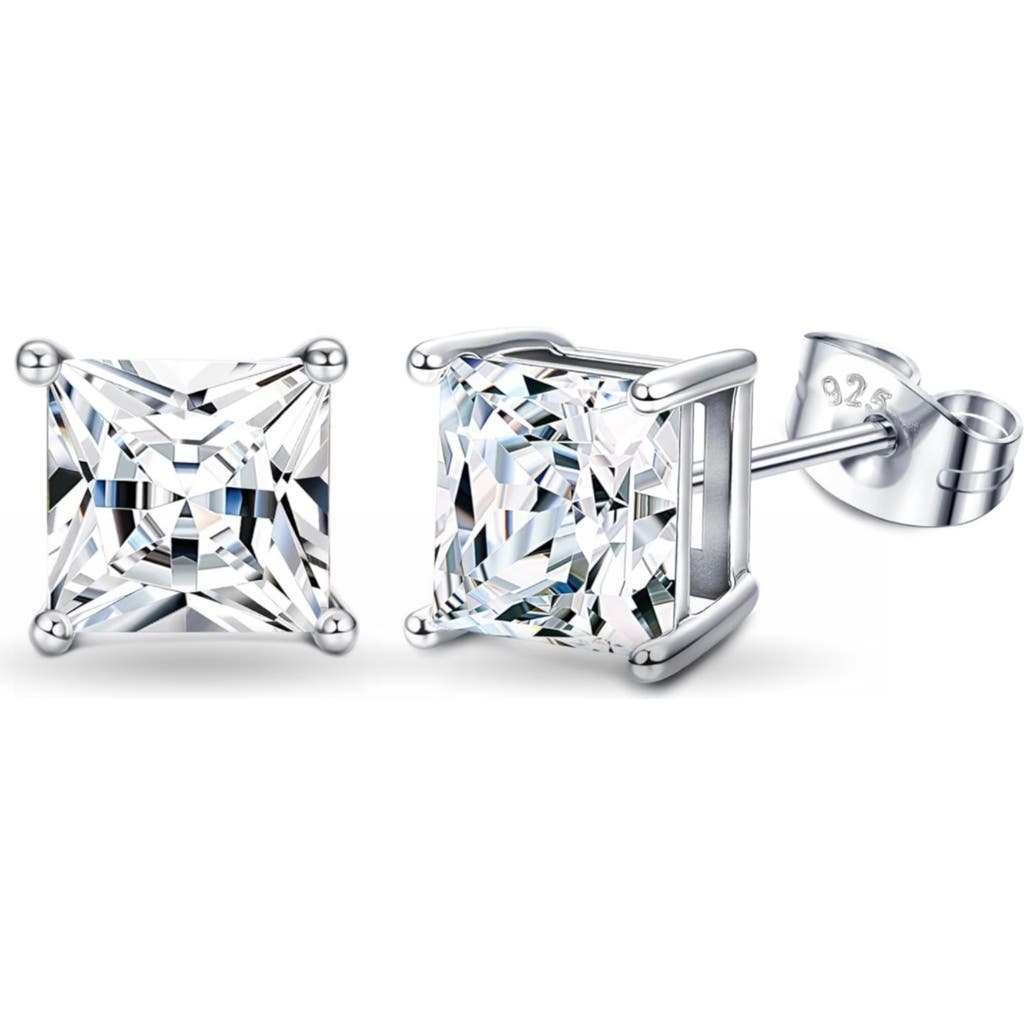 Donatello Gian Sterling Silver Square Studs In Silver