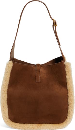 shearling hobo bag