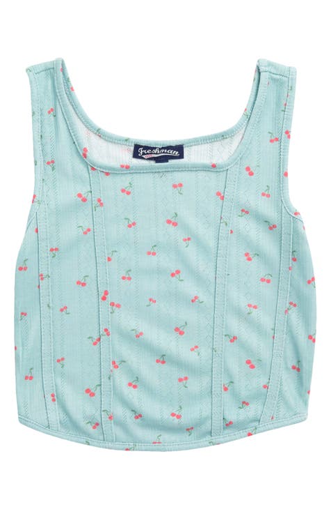 Kids' Cherry Print Pointelle Tank (Big Kid)