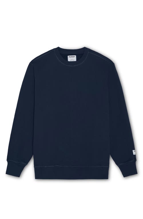 Shop Druthers Nyc Organic Cotton 685 Gsm French Terry Crewneck Sweatshirt In Dress Blue