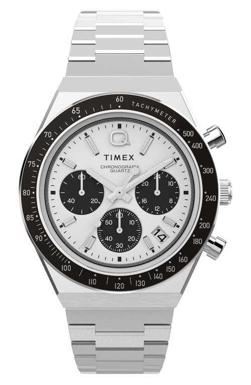 Timex ® Q Chronograph Bracelet Watch, 40mm In Stainless Steel