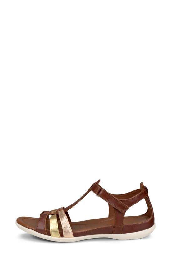 Ecco 'flash' Sandal In Mink/ Gold/ Hammered Bronze