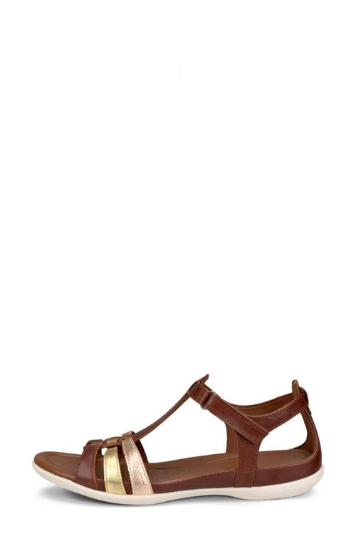 Ecco 'flash' Sandal In Mink/gold/hammered Bronze