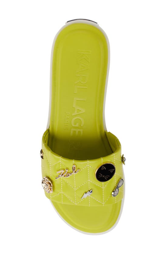 Shop Karl Lagerfeld Carenza Slide Sandal In Chartreuse