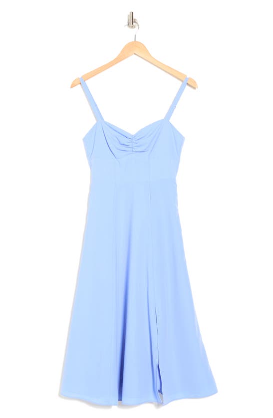 Rachel Parcell Ruched Sweetheart Midi Dress In Vista Blue
