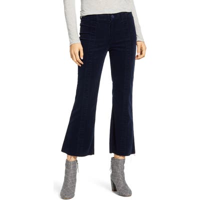 Ag Quinne Paneled Corduroy Crop Flare Pants, Blue