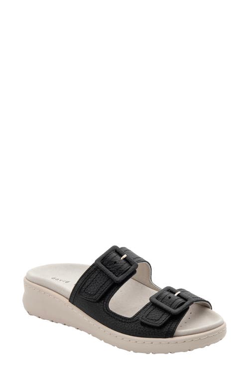 Frenchy Double Band Slide Sandal in Black