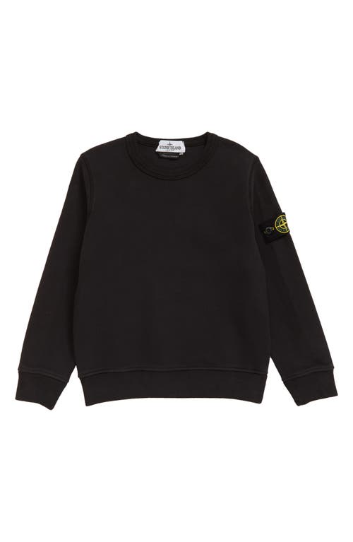Stone Island Kids' Cotton Sweatshirt in V0029 Black