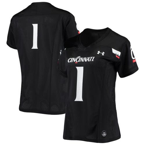 Women's Under Armour #1 Black Cincinnati Bearcats Replica Football Jersey