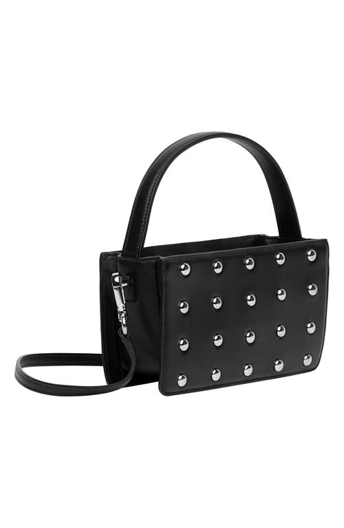 Shop Liselle Kiss Logan Studded Leather Top Handle Bag In Black/silver