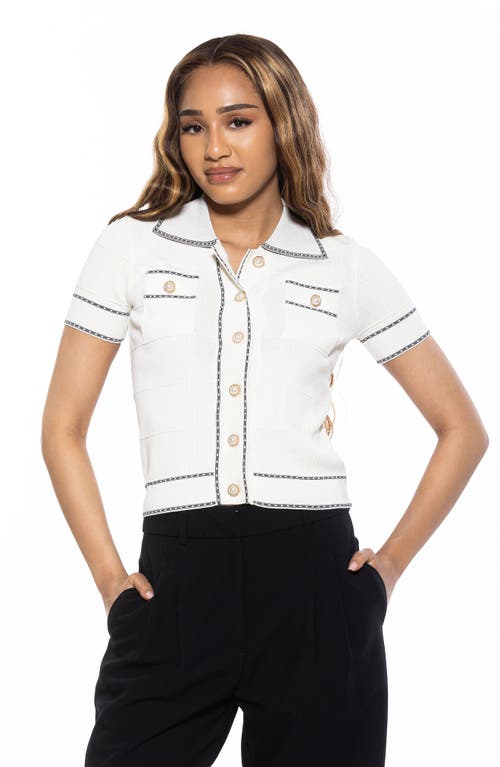 Alexia Admor Women's Arya Short Sleeve Knit Cardigan In Ivory
