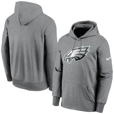 Women's Antigua Heathered Gray Philadelphia Eagles Wordmark Victory Full-Zip Hoodie Size: Medium