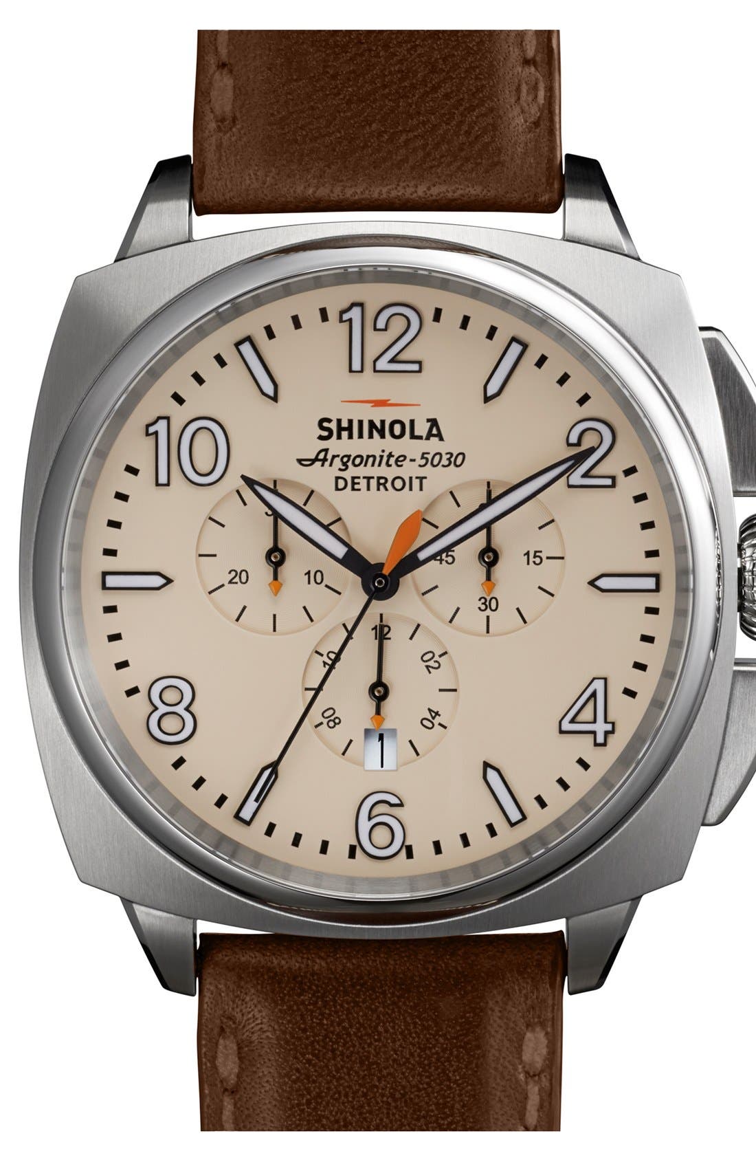 Shinola 'The Brakeman' Chronograph Leather Strap Watch, 46mm (Nordstrom
