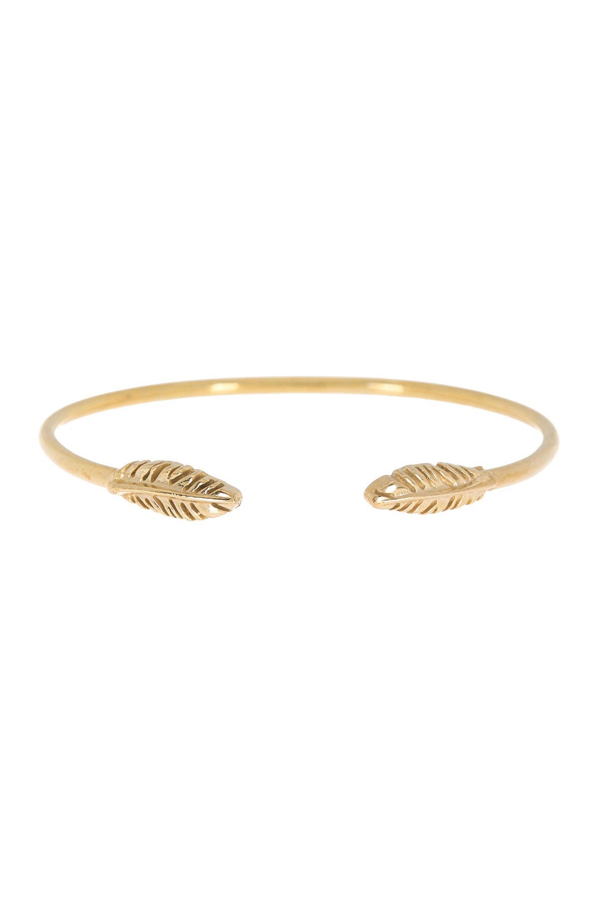 Alex And Ani 14k Gold Plated Feather Open Cuff Bracelet
