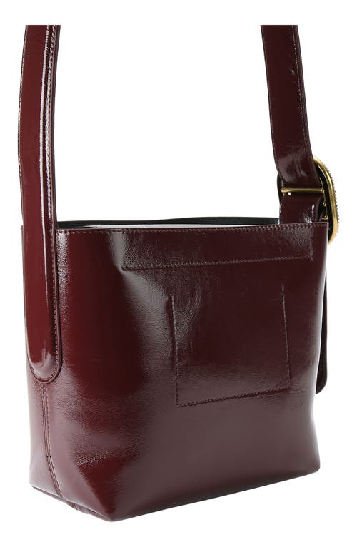 Shop Kurt Geiger London Small Chelsea Leather Bucket Bag In Medium Red