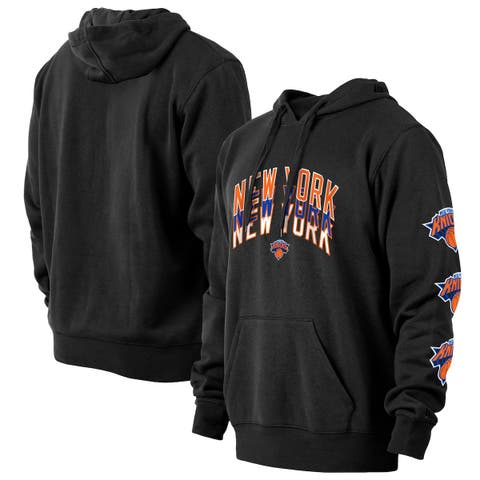 Men's New Era Navy/Orange Chicago Bears Big & Tall Current Team Colorblock  Fleece Raglan Pullover Hoodie