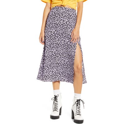 Bp. X Claudia Sulewski Front Slit Midi Skirt, Purple
