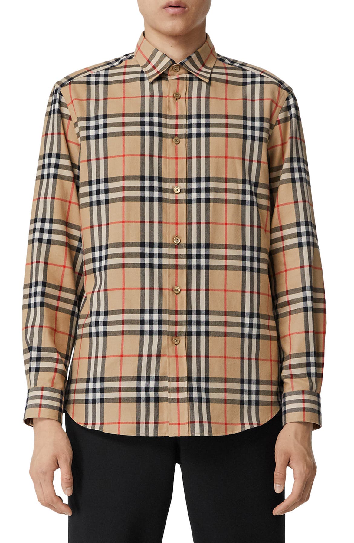 Burberry Chambers Check Button-Up Flannel Shirt | Nordstrom