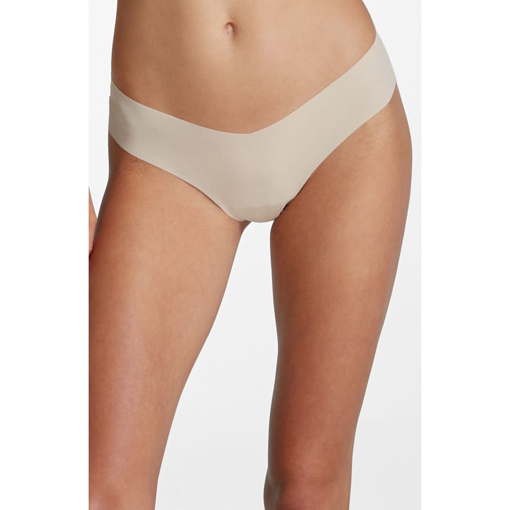 Commando Invisible Rib Thong In Beige