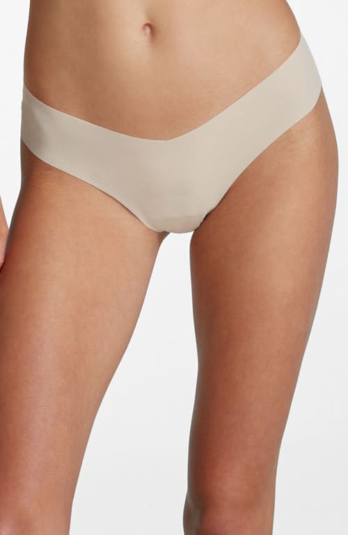 Invisible Rib Thong in Beige