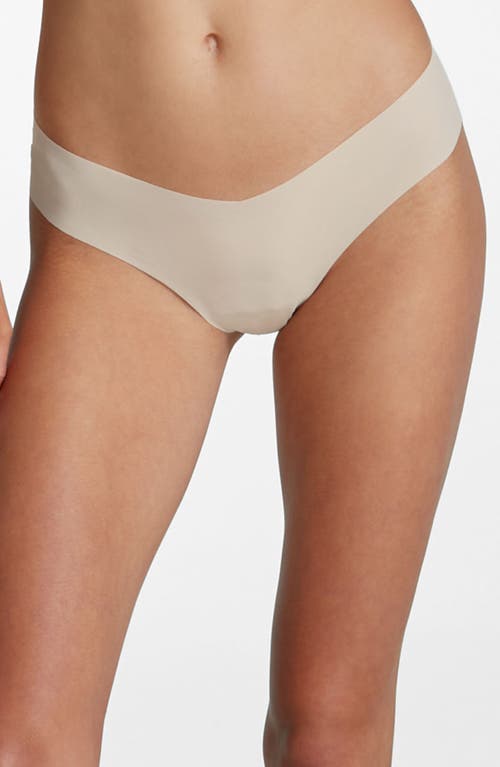 Commando Invisible Rib Thong In Beige