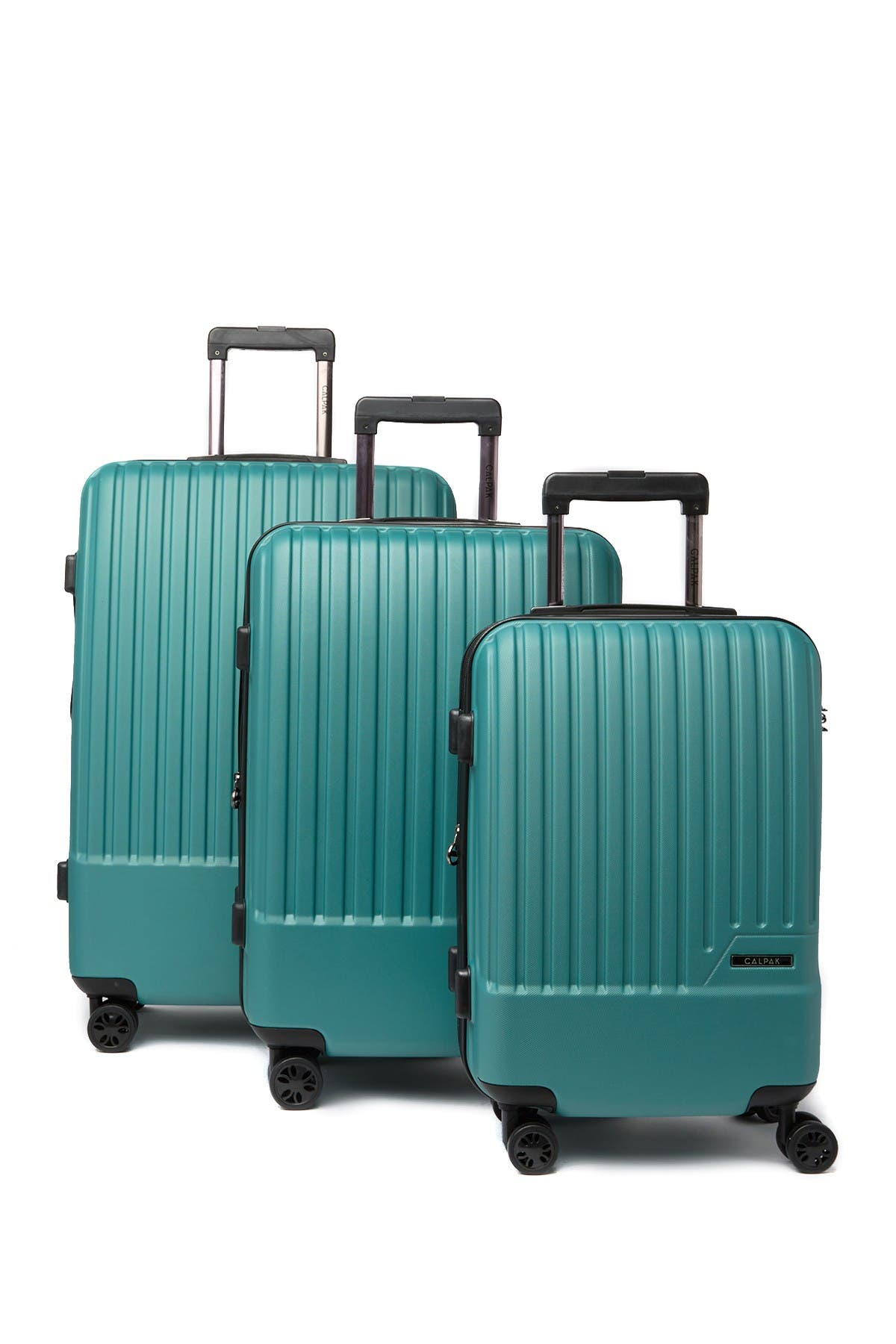 calpak teal luggage