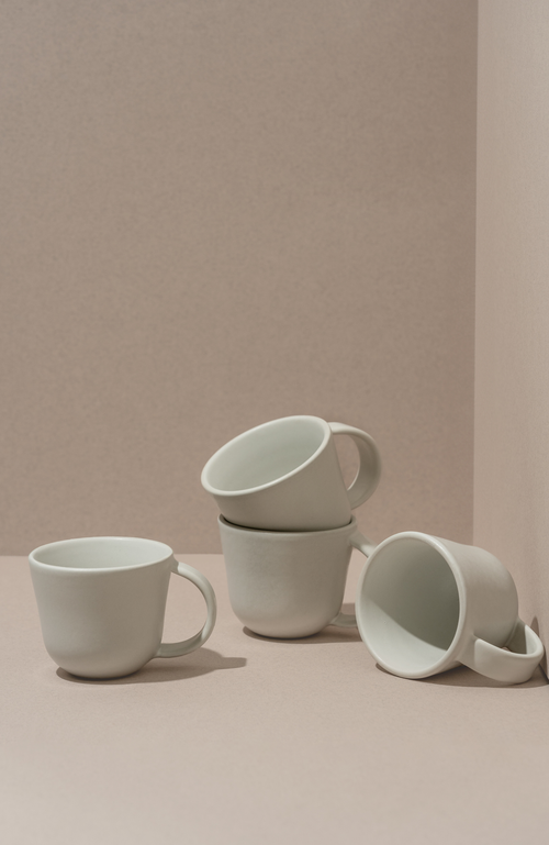 Gharyan Stoneware Tunisian Mugs Set Of 4 In White