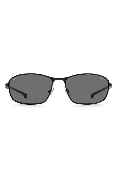 Carrera Eyewear X Ducati 64mm Polarized Rectangular Sunglasses In Matte Black/grey