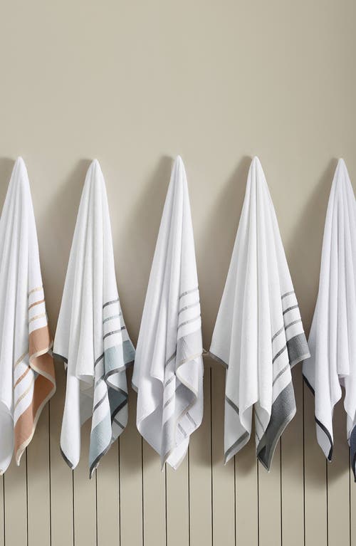 Woven & Weft Cotton Textured Stripe 6-piece Towel Set In Dusty Rose/cappuccino