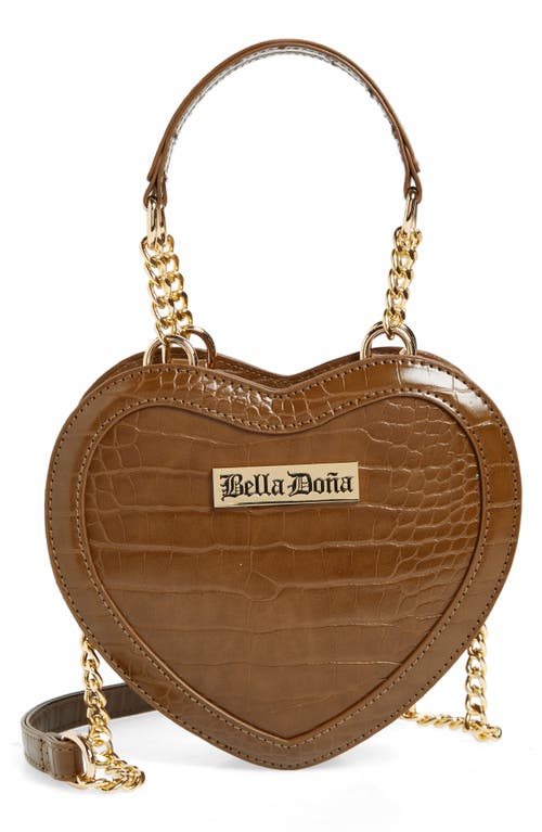 Brown Heart Convertible Shoulder Bag