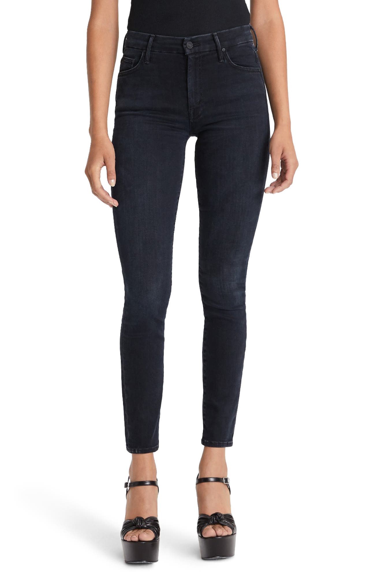 mother the looker high waist skinny jeans