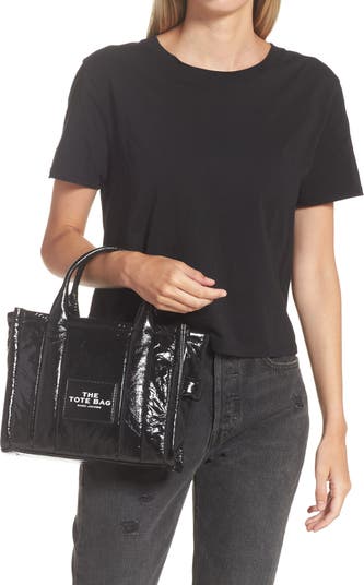 marc jacobs the leather small tote black handbag