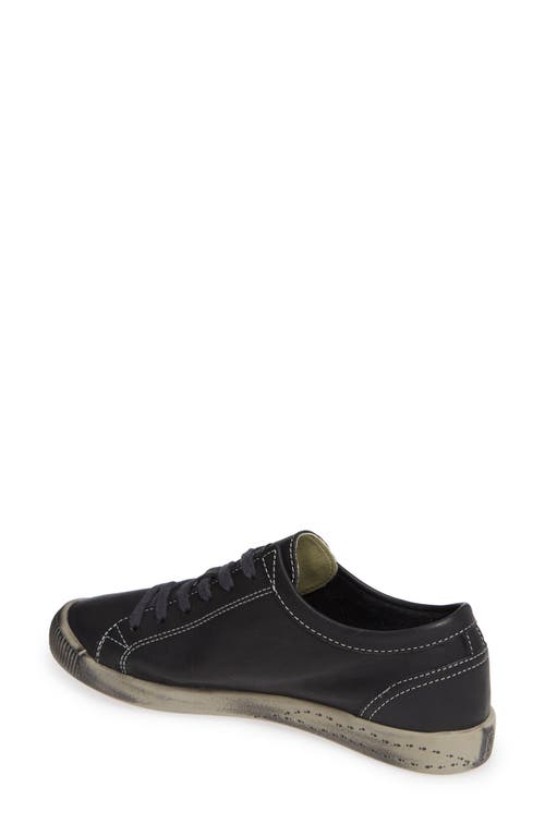 Softinos By Fly London Isla Sneaker In Black Smooth Leather