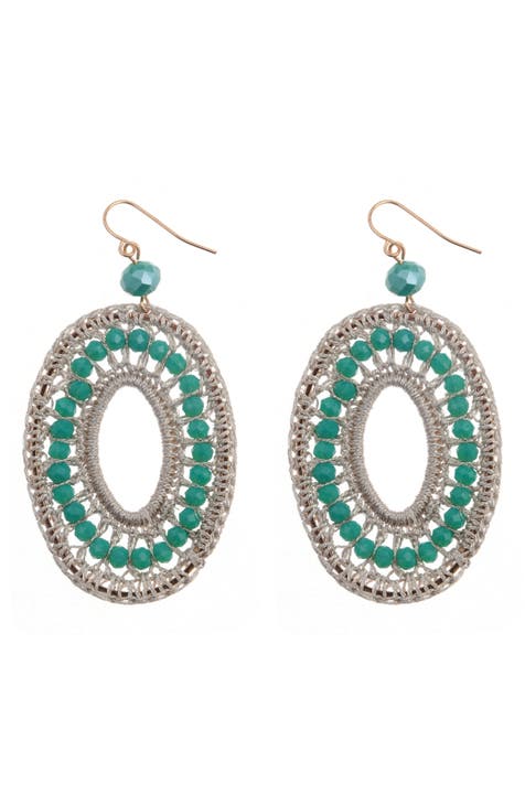 Macramé Crystal Wrap Drop Earrings