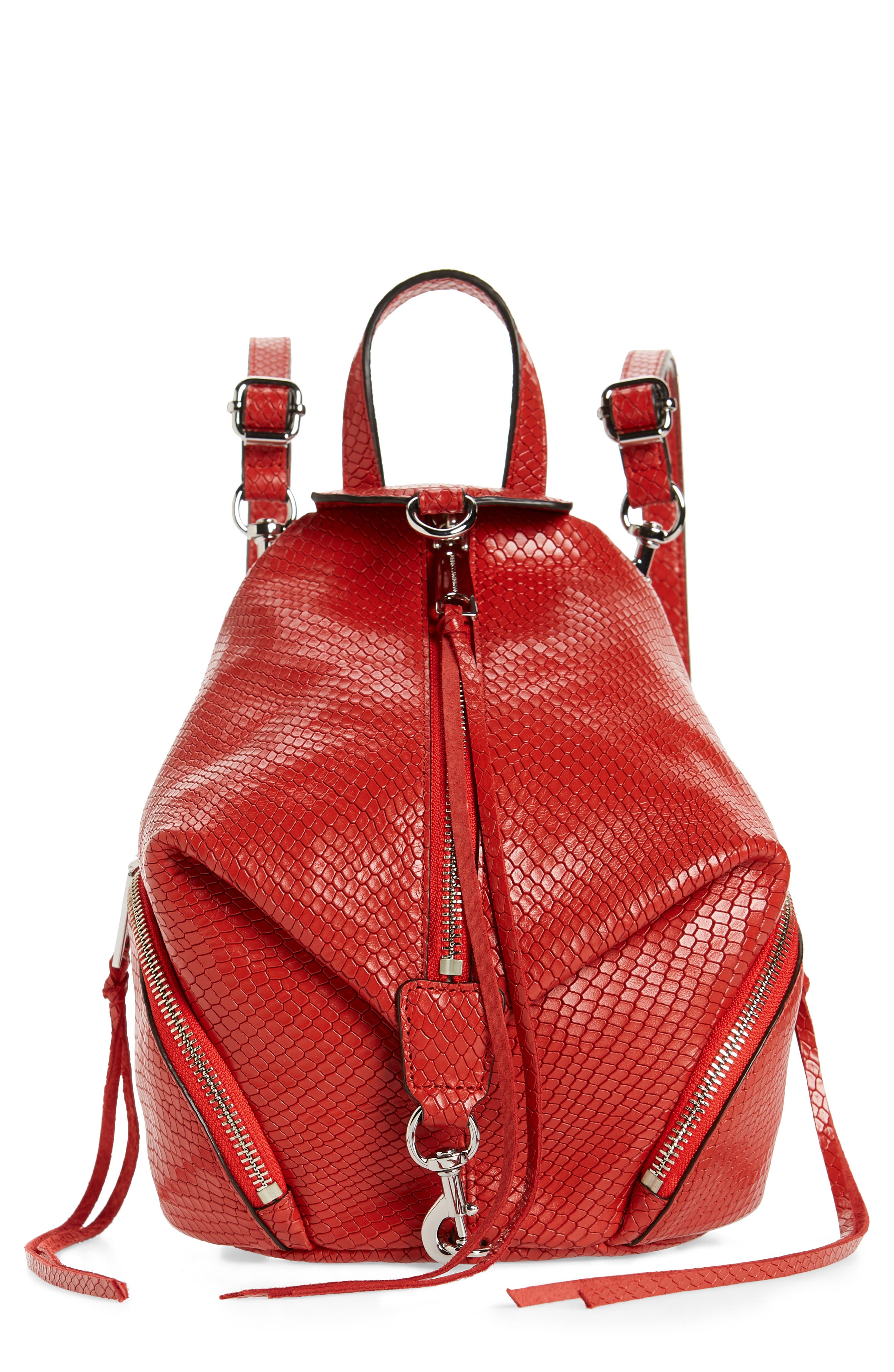 Rebecca Minkoff Mini Julian Snake Embossed Leather Convertible Backpack