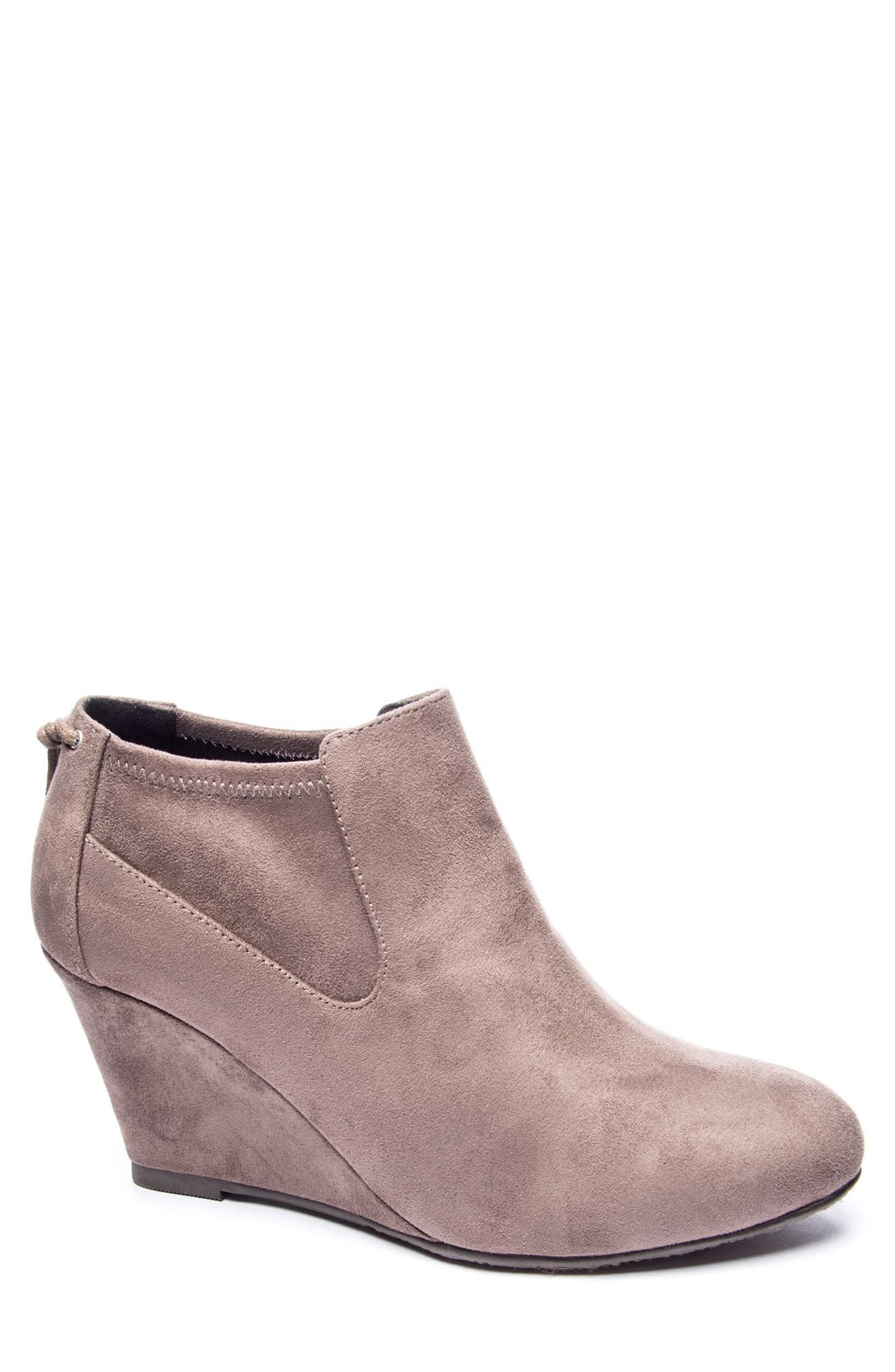 faux suede wedge booties