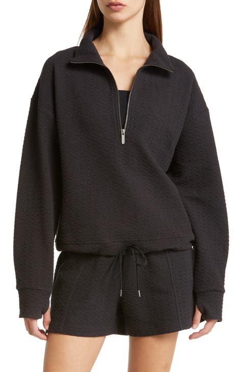 Womens 3/4 Zip Pullover,Womens Oversized Half Zip Pullover Long Sleeve  Sweatshirt Quarter Zip Hoodie Sweater