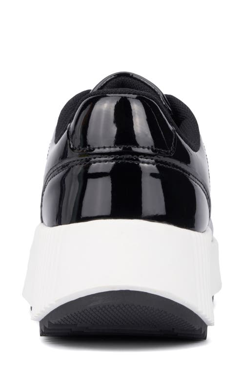New York And Company Tana Platform Sneaker In Black Glitter