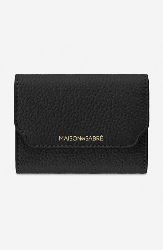 Shop Maison De Sabre Leather Trifold Wallet In Rouge Noir