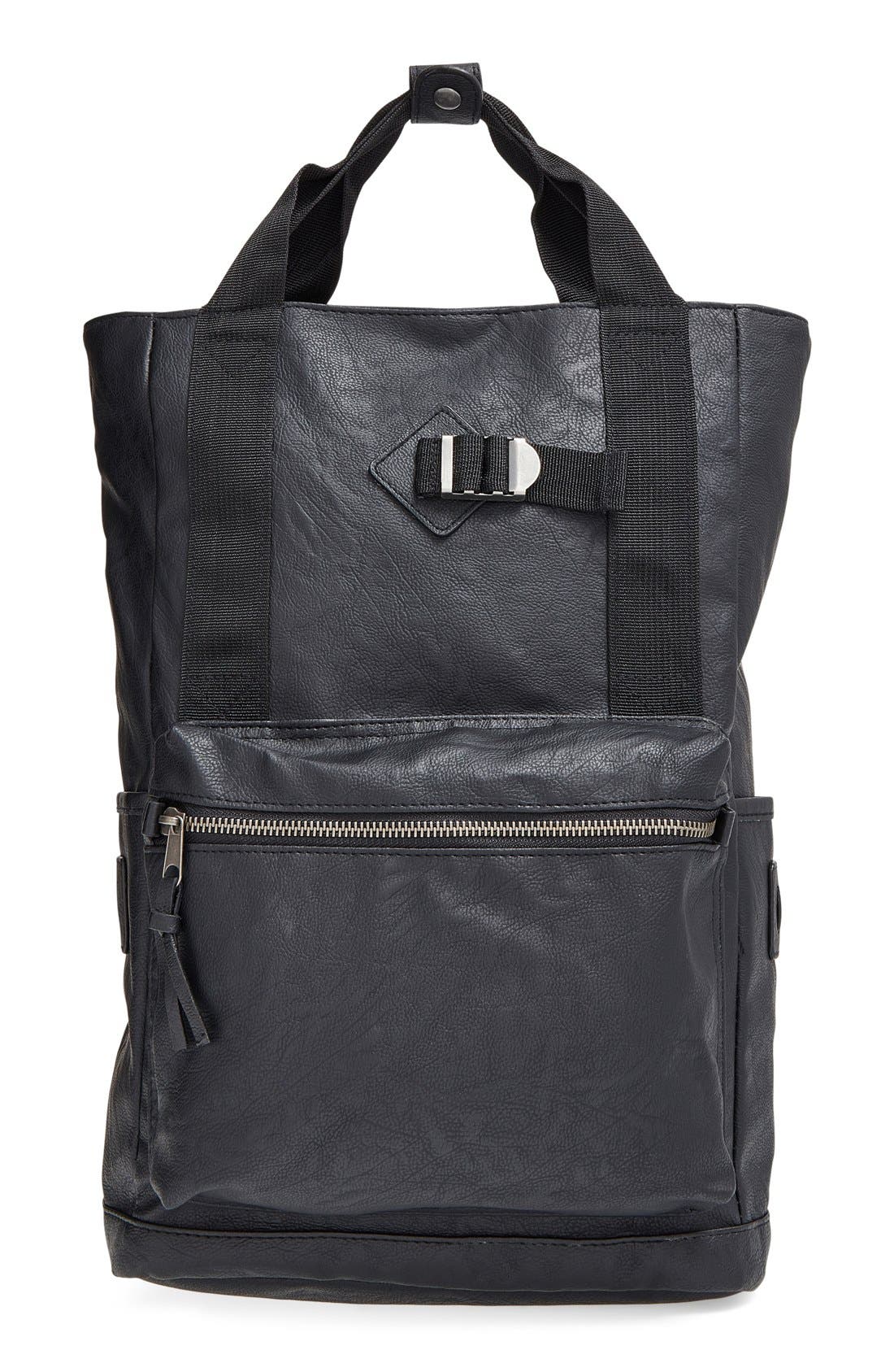 topman leather backpack