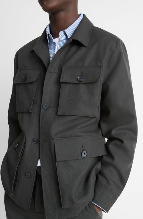Vince Tropical Wool Field Jacket In Black