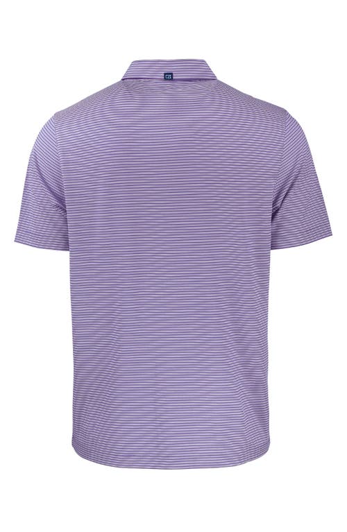 Shop Cutter & Buck Double Stripe Performance Recycled Polyester Polo In College Purple/white