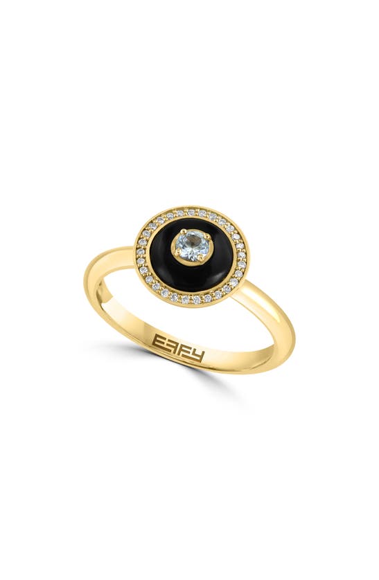 Shop Effy Diamond, White Sapphire & Onyx Ring In Black