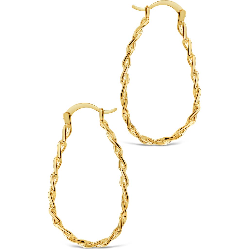 Sterling Forever Chain Link Hoop Earrings In Gold