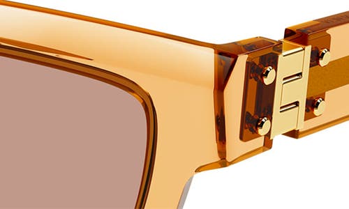 Shop Bottega Veneta 49mm Rectangular Sunglasses In Orange